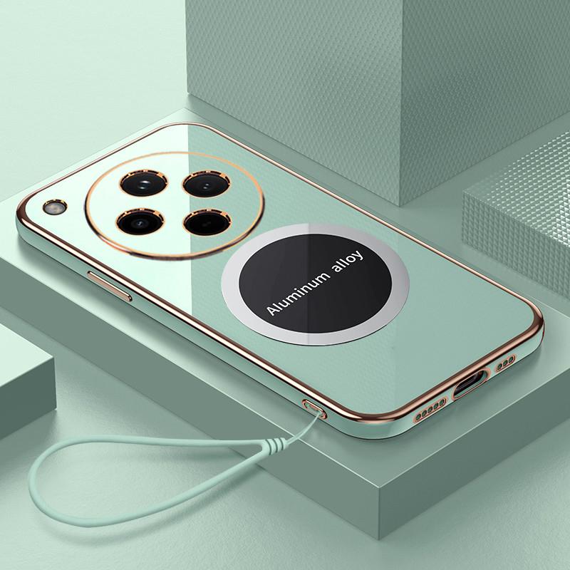 For Oppo Find X8 Case Oppo Find X8 Pro Phone Case Luxury Square Plating Magnetic Attraction ShockProof Silicone Back Cover