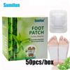 50pcs/box Foot Patch Adhesive Slimming Herbal Sticker Health Care Massage Detox Feet Pads Cleaning Body Toxins Pain Relief Plaster