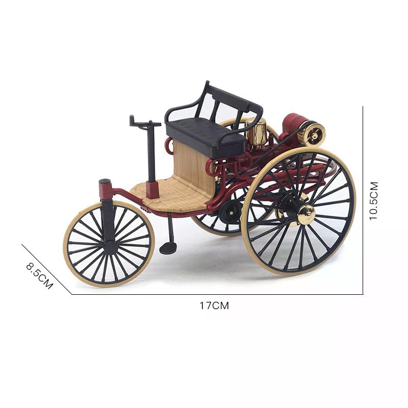 1шт 1:12 1886 Винтажный Классический Автомобиль №1 Сплав Модель Автомобиля Симуляция Трехколесный Велосипед Игрушка с Заводным Механизмом для Детей Подарок Коллекция