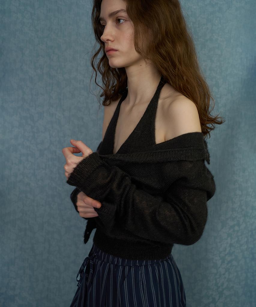 WITHOUT SUMMER Spring Soft Cardigan Set_Black