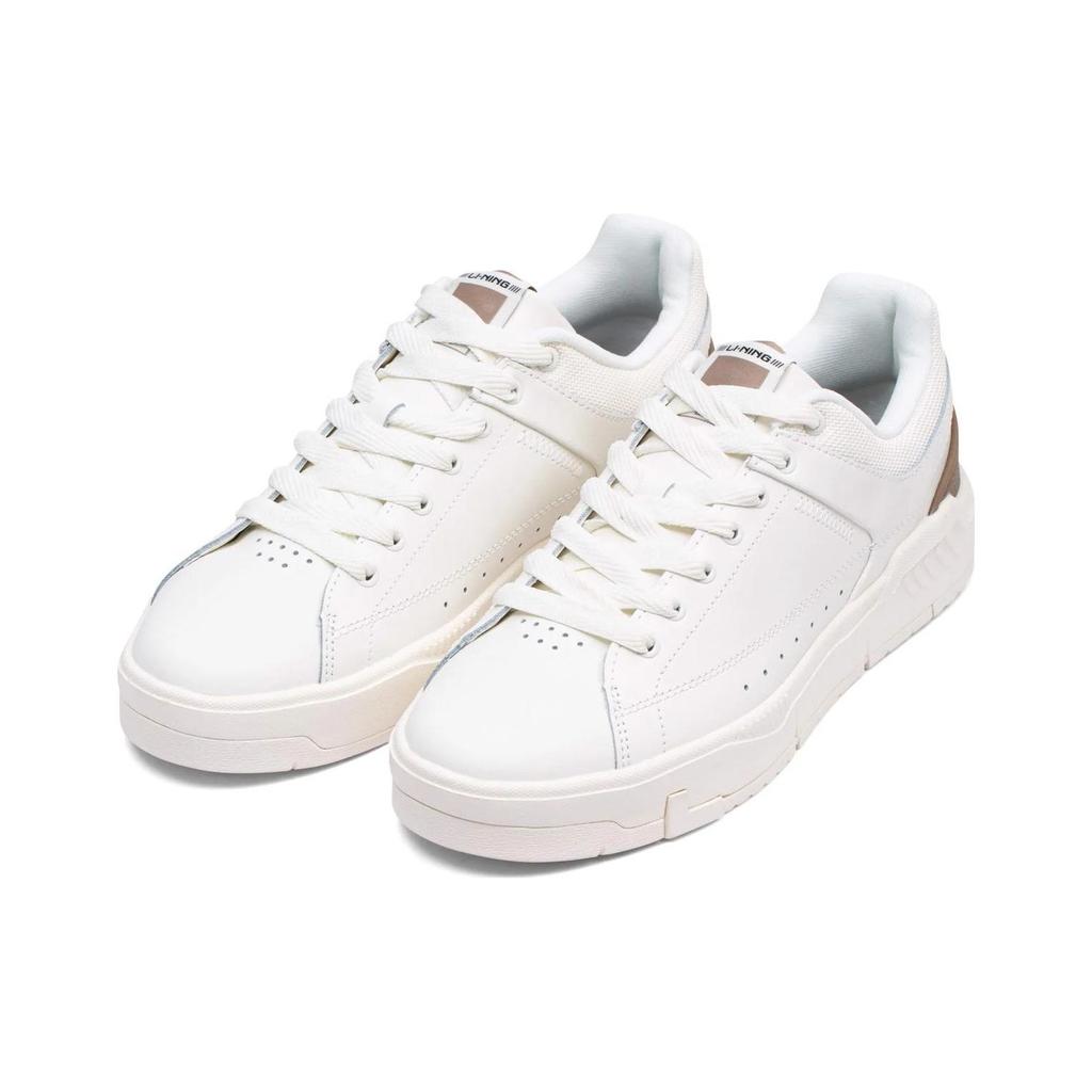 Li Ning Common 70s удобные амортизирующие износостойкие низкие кроссовки для скейтбординга мужские кроссовки белые коричневые AGCT043-2