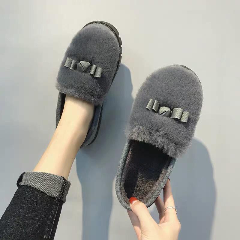 Winter Warm Cotton Slippers Women's Indoor Non-slip Warm Bag Heel Cotton Shoes Soft Sole Mao Mao Doudou Shoes