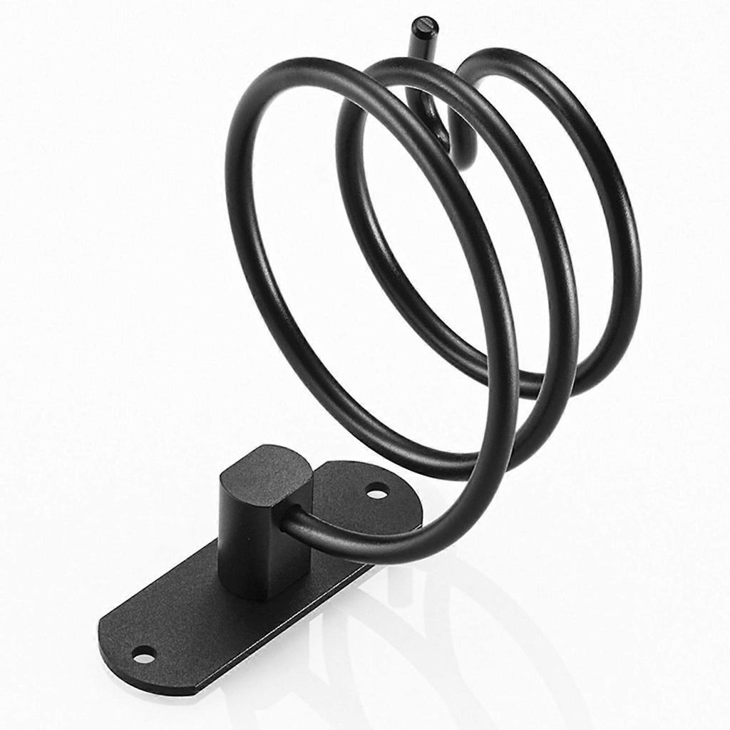Aluminum Hairdryer Holder Convenient Hair Dryer Armrest Wall Mounted Blow Dryer Hanger Hairdryer Organizer Stand Black