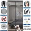 Heavy Duty Magnetic Screen Door Mesh Curtain Mosquito Net Bug Hands Free Partition Mute Striped Door Curtain Bedroom Ventilation
