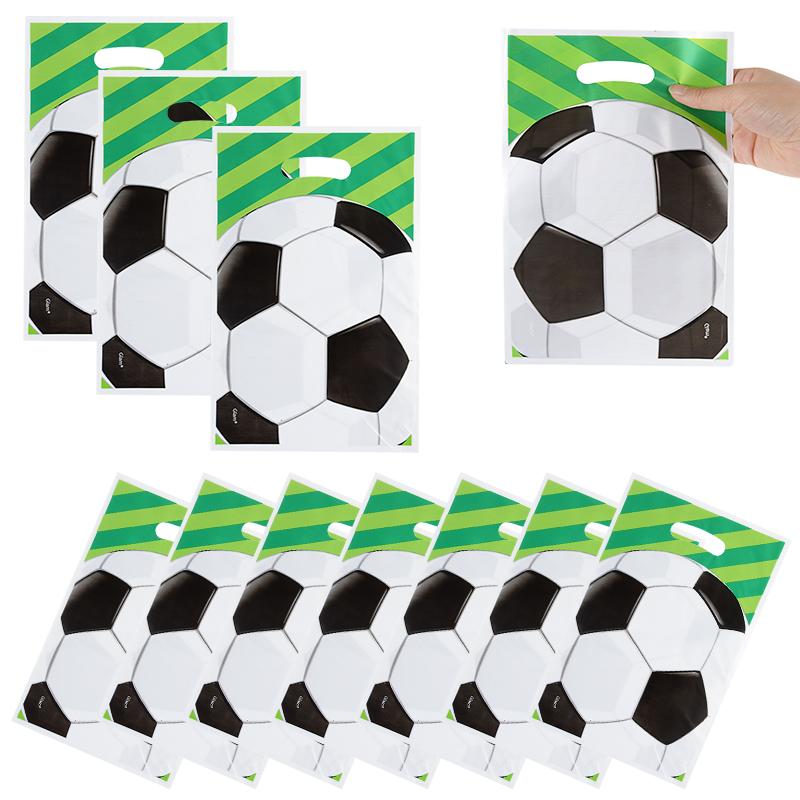 10/20/30pcs Football Theme Party Favors Candy Bags Soccer Gift Packaging Treat Bag Boy Kids Birthday Party Decoration Supplies