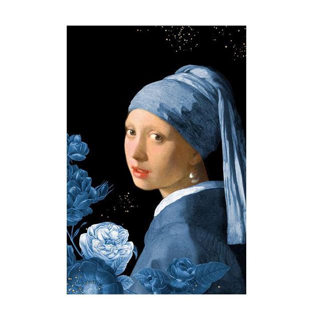 Девушки с жемчужными серьгами наносят маску на лицо. Забавные постеры, настенные художественные принты на холсте, знаменитые классические портреты.