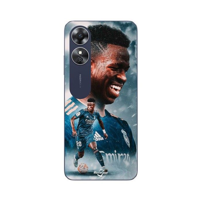 Coque de téléphone - MANIACASE - Oppo A17 - Vinicius JR Real Madrid - Silicone TPU - Noir