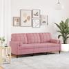 VidaXL 3-seater Sofa with Decorative Pillows Pink 180 Cm Velvet, Sofa, Living Room Sofa, 3-seater Sofa In Velvet, 3278232
