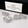 Zircon T Square Full Diamond Opening Ring Horseshoe Star Exquisite High-End Isn'T The Wind Super Flash Ring Woman