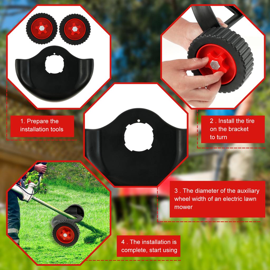 Weed Trimmer Support Wheel Household Manual Lawn Trimmer Adjustable Garden Accessories Weeding Pruning Double Wheel Bracket