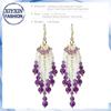 Аметистовые кисточки Bohemian Handmade Water Fresh Pearl Tassel Drop серьги-подвески