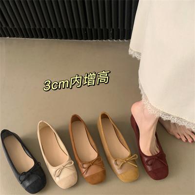 Suding~ Французские ретро одинарные туфли для работы с увеличением внутренней высоты не утомляют, маленькие одинарные туфли Мэри Джейн неглубокие и на одну педаль