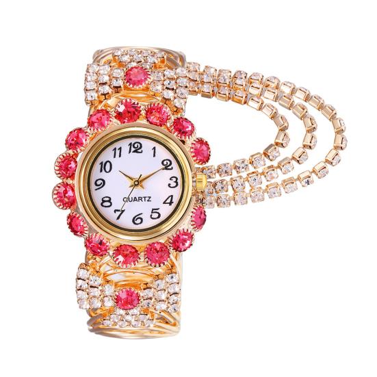 Женские часы-браслет со стразами, регулируемый круглый циферблат, женские повседневные наручные часы с кварцевым браслетом для торжественного платья, модные ювелирные изделия, аксессуары