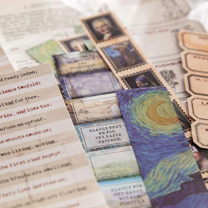 Journamm 30pcs/pack Vintage Material Stickers Set Scrapbooking Deco Junk Journal School Supply Creative Stationary Sticky Notes