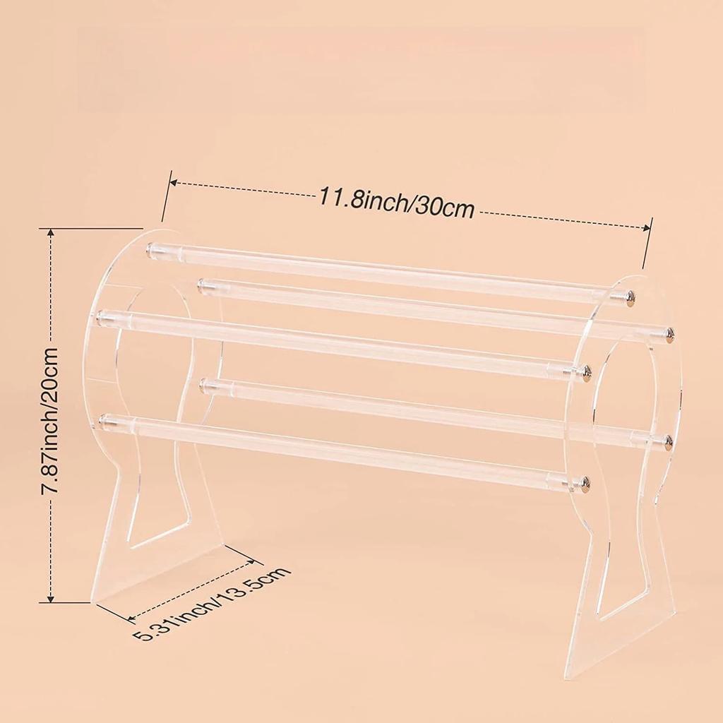 Acrylic Headband Holder Clear Hollow HairHoop Storage Rack Display Stand Jewelry Organizer Detachable Headband Display Organizer