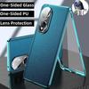Магнитный чехол для Huawei Nova 12/ 13 Pro/ 12 Ultra, полноразмерная защита корпуса, гибридный кожаный чехол с металлическим бампером и закаленным стеклом, устойчивым к царапинам
