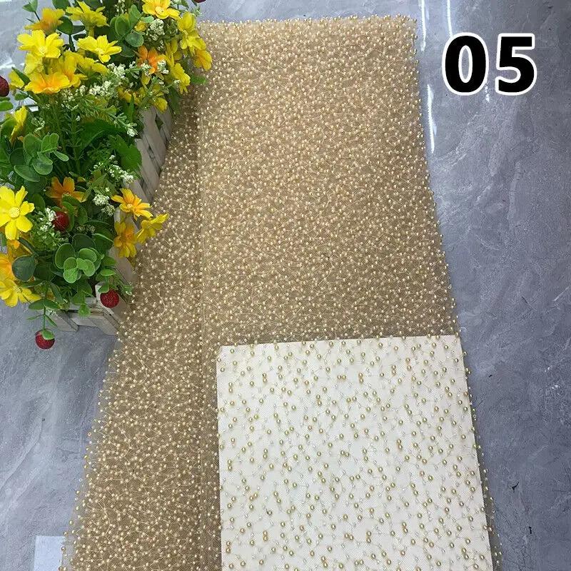 90x125 см Роскошная вышивка Жемчуг Блестки Свободные Бусины Ткань DIY Материал для Рукоделия Платье Высокое Качество Ручная Работа Жемчужные Бусины Сетка