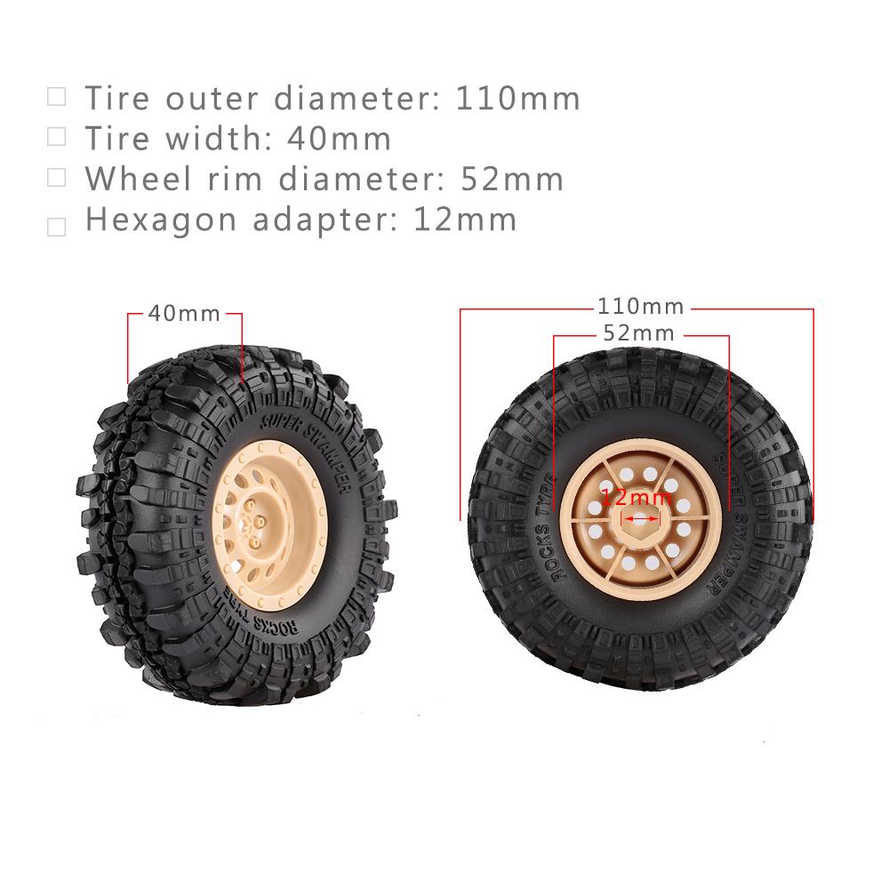 4 шт. AUSTAR 110 мм 1,9-дюймовый обод резиновая шина колесо для 1/10 радиоуправляемого автомобиля Traxxas HSP Redcat RC4WD