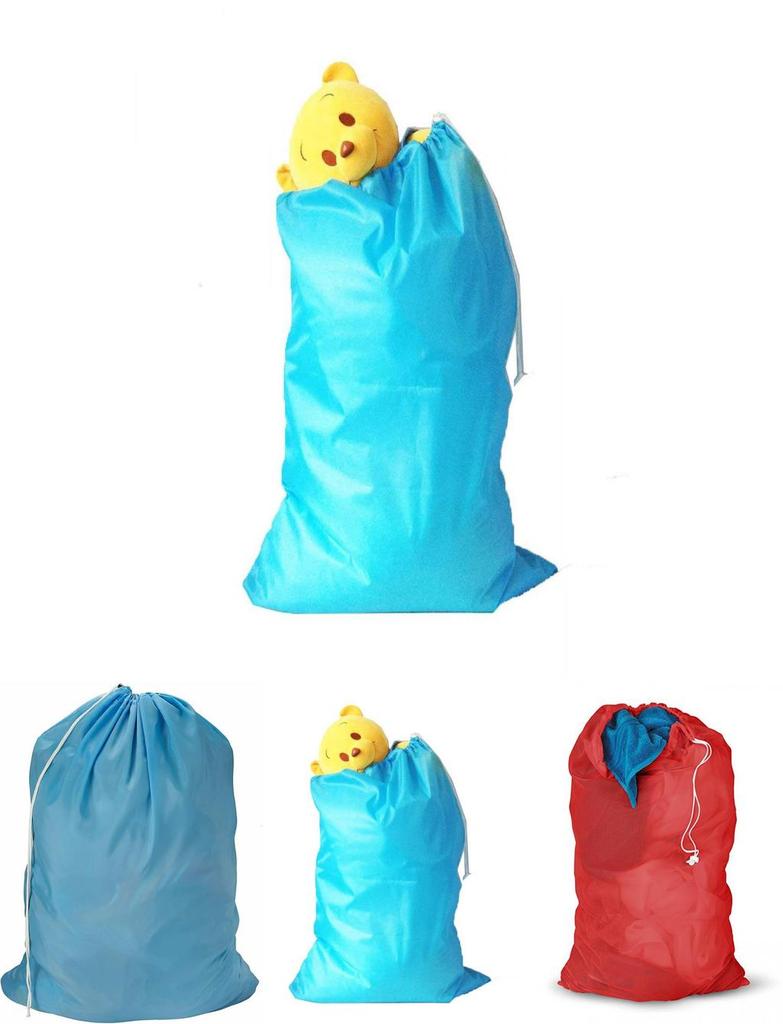 Прочная синяя нейлоновая сумка для белья с завязкой Прямоугольная форма