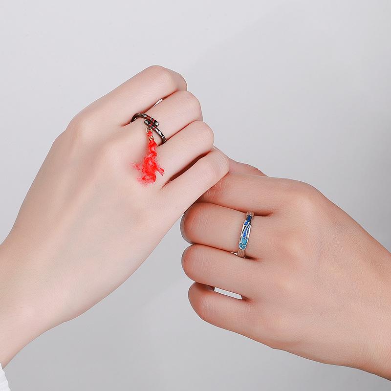 Anime Mo Dao Zu Shi Ring Mdzs Cosplay Wei WuXian Lan WangJi Lover Rings Ancient Style MDZS Grandmaster of Demonic Jewelry Gift