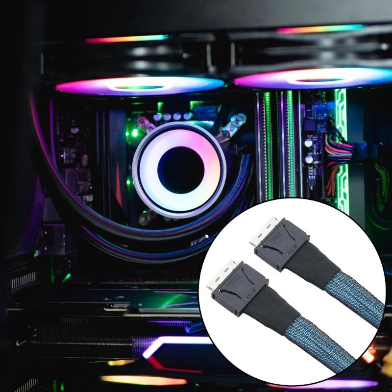 Кабель SFF-8611 PCIe SFF-8611 8I Штекер на SFF-8611 Штекер Кабель-удлинитель данных 50 см/100 см для внешней видеокарты