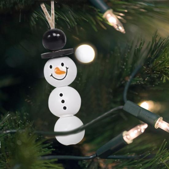 50/100 шт. Рождественский снеговик деревянные бусины сверхмощные DIY ремесло браслет ручной работы ожерелье изготовление ювелирных изделий мультяшный снеговик свободные бусы комплект