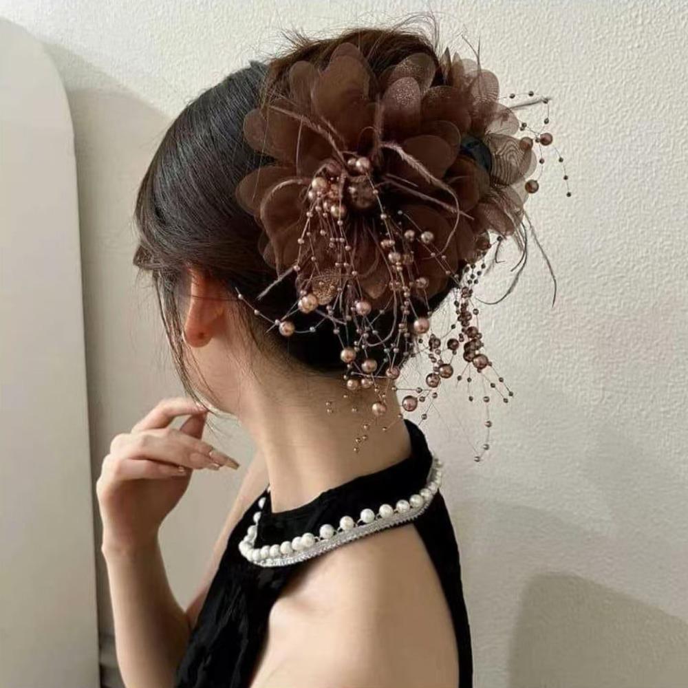 Кисточка зажим для захвата блестки волосы коготь модные цветочные заколки для волос женские