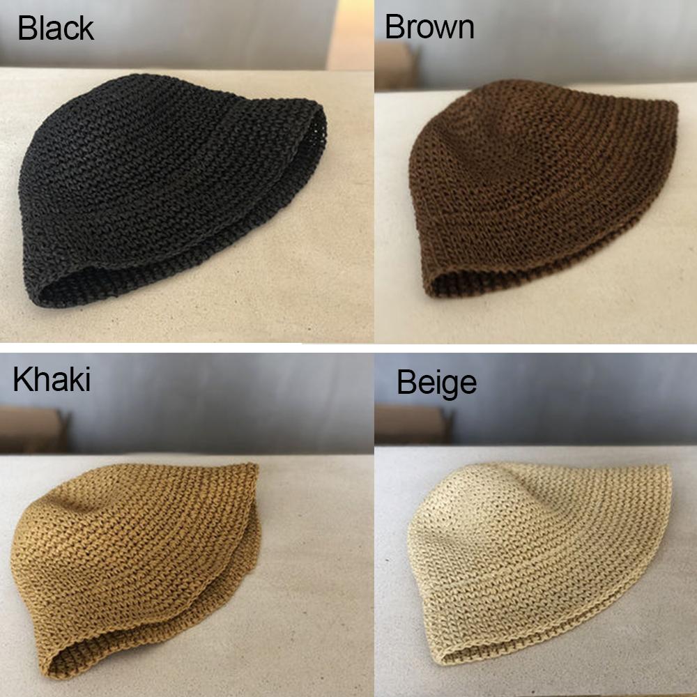 Casual Holiday Women's Fashion Cap Fisherman Hat Sunscreen Hats Hand-woven Bucket Straw Beach Hat