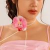 Elegant Floral Charm Jewelry 3D Flower Pendant Necklace/Earrings/Brooch for Girl Women Wedding Party Embellishment