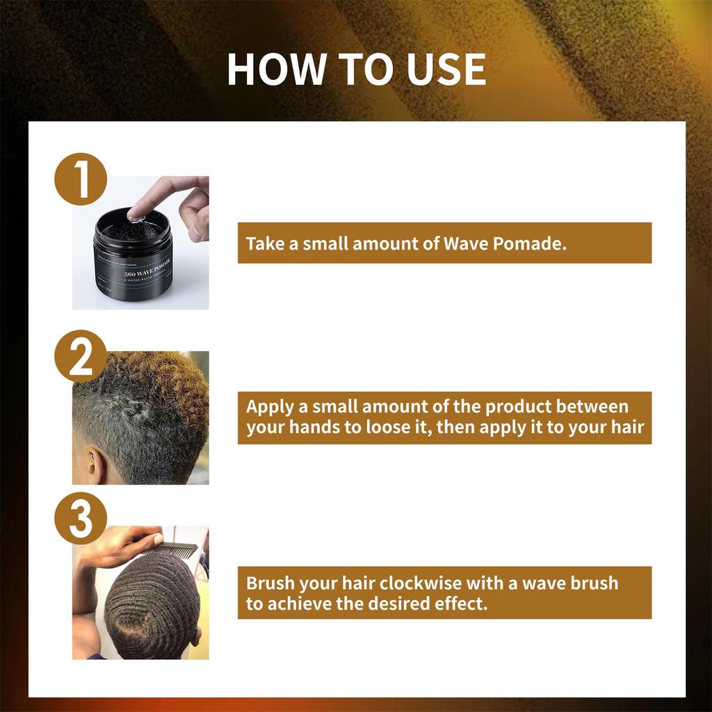 Men's 360 Wave Pomade Hair Styling Pomade Hair Pomade For Men Strong Hold And Layered Waves(150g/5.29oz)