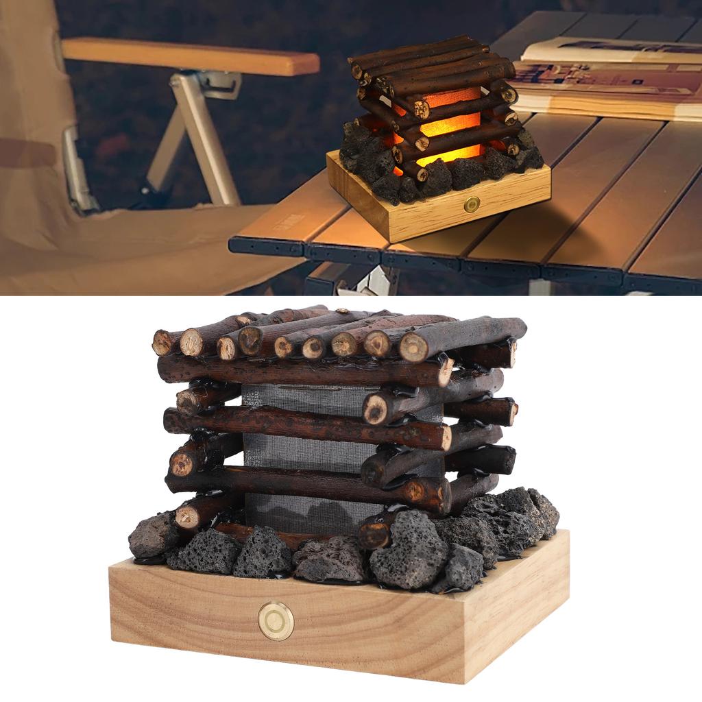 Имитация огня лампа с USB-подзарядкой, 3 режима, белый шум, светодиодный ночник-имитация костра для стола