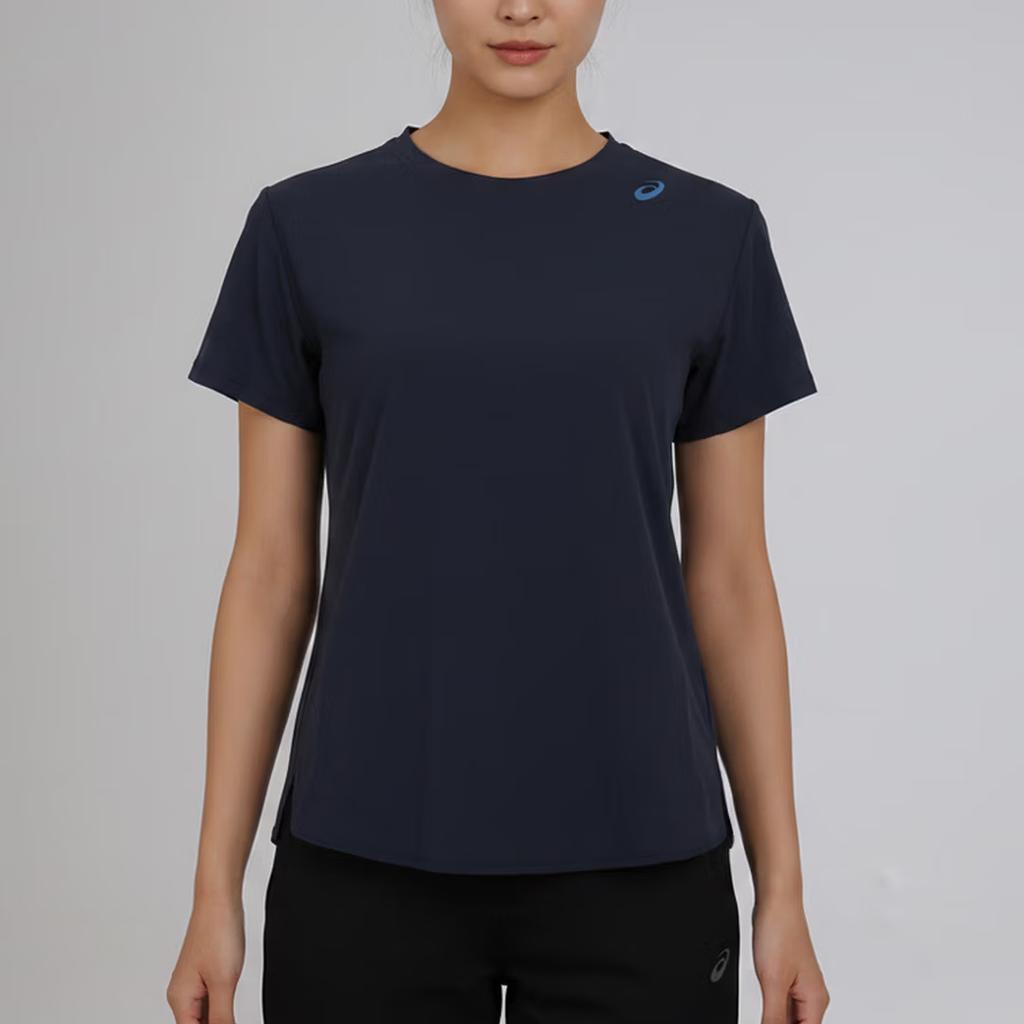 Asics Влагоотводящая УФ-защита Однотонная Короткий рукав SS26 Беговая футболка Женские топы 2012D526-400