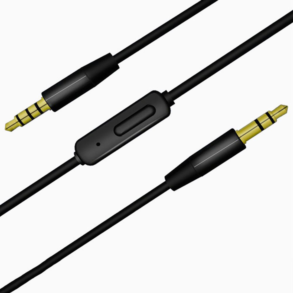 1.2m Headphone Volume Control Speaker Line Audio Cable 3.5mm Jack Aux Cord with Mic