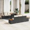 vidaXL 7-Piece Garden Sofa Set with Cushions Black Synthetic Rattan 3358766