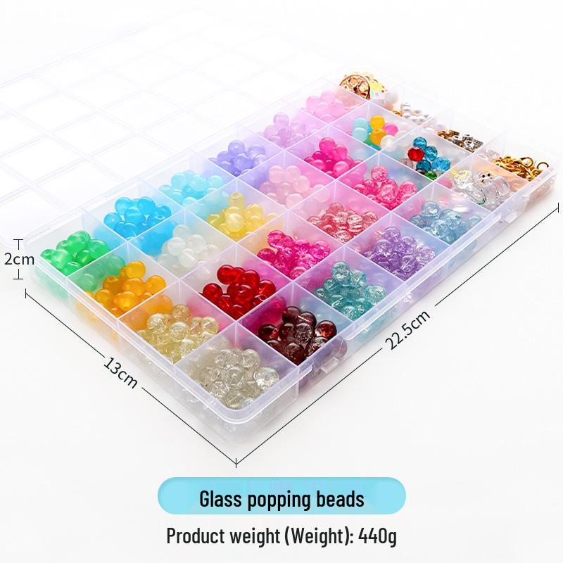 8mm Crackle Bead Bracelet Set: DIY Jewelry Flower Bead Accessories, Lampwork Crystal Loose Beads.