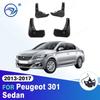 4Pcs Car Front Rear Fender Flares Splash Guards Mud Flaps Mudguards for Peugeot 301 Sedan 2013 2014 2015 2016 2017 Mudflaps