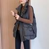 Down Vest for Women Winter Loose Versatile Sleeveless Tops Vest Oversize Thickened High Collar Casual Solid Color Vest