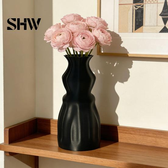 Creative Interior Decoration 3D Printed Flower Vase, Modern Decorative Minimalist Container, Artistic Vase with Flowing Light Floral Arrangement