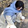 Haze blue mohair fleece scarf women's solid color autumn and winter warm soft enlarged thickened scarf scarf