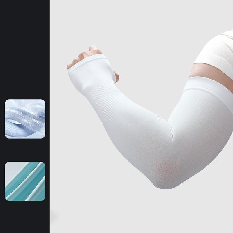 Рукава из ледяного шелка для женщин, летние, солнцезащитные, мужские, для рыбалки, велоспорта, дышащие, двухпальцевые, нескользящие, утепляющие рукава для вождения