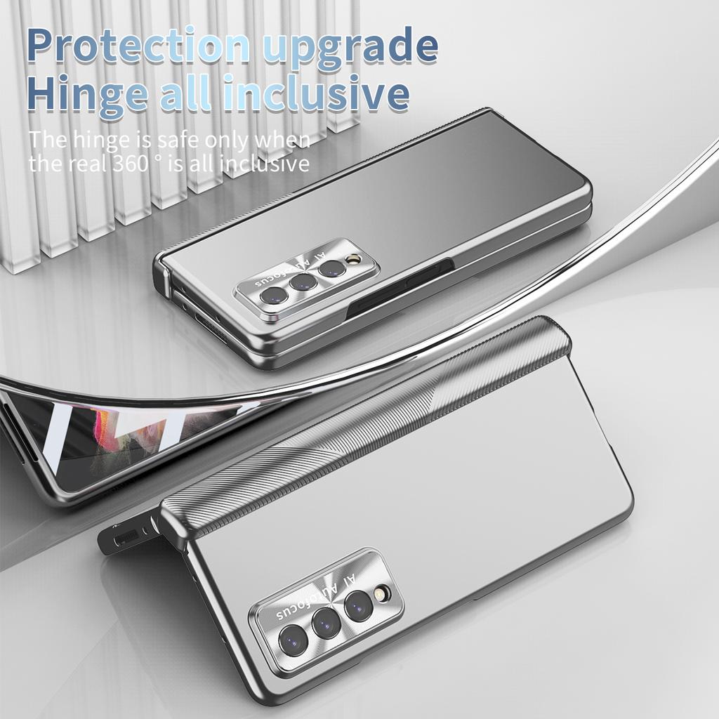 Heavy Protection Glass Film Case For Samsung Galaxy Z Fold3 5g Fold 4 Fold4 Fold 3 Zfold3 Pen Holder Full Body Phone Bag