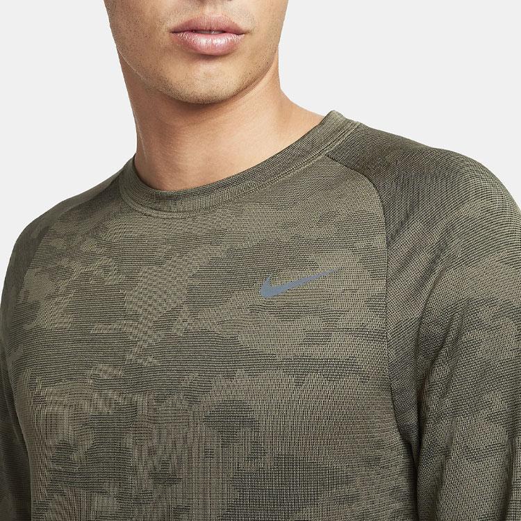 Nike Мужская футболка с длинным рукавом для бега Therma-FIT ADV, размер M, оливковый цвет, FB8539-222