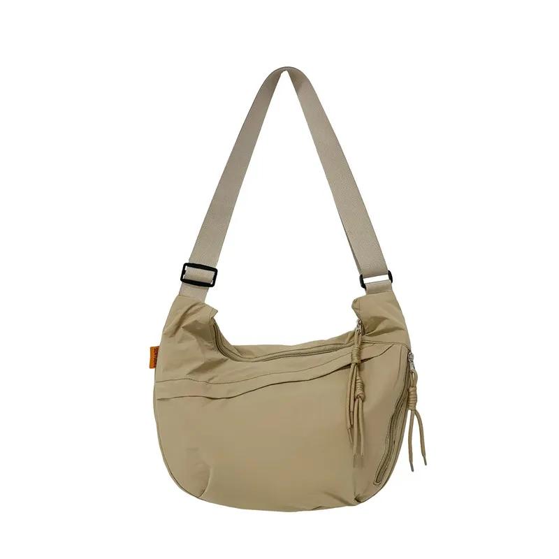 Женская нейлоновая сумка для шитья через плечо, повседневная, однотонная, на молнии, большая емкость, модная, с плечевым ремнем