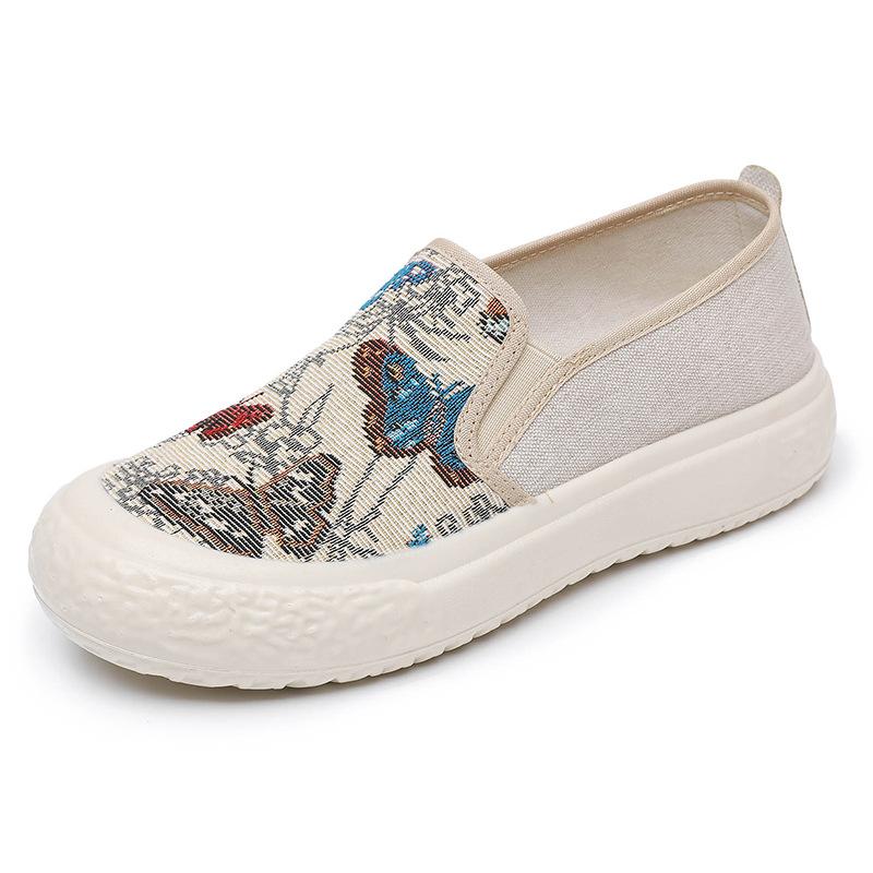 ****** и летние старые ******* женские новые мокасины парусиновые туфли с одной педалью ленивые туфли на толстой подошве модные повседневные туфли рыбака на дерьмовой подошве