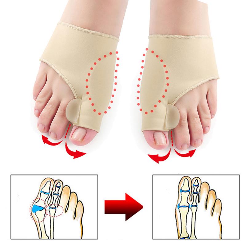 2Pcs=1Pair Big Toe Hallux Valgus Corrector Orthotics Feet Care Bone Thumb Adjuster Correction Pedicure Socks Bunion Straightener