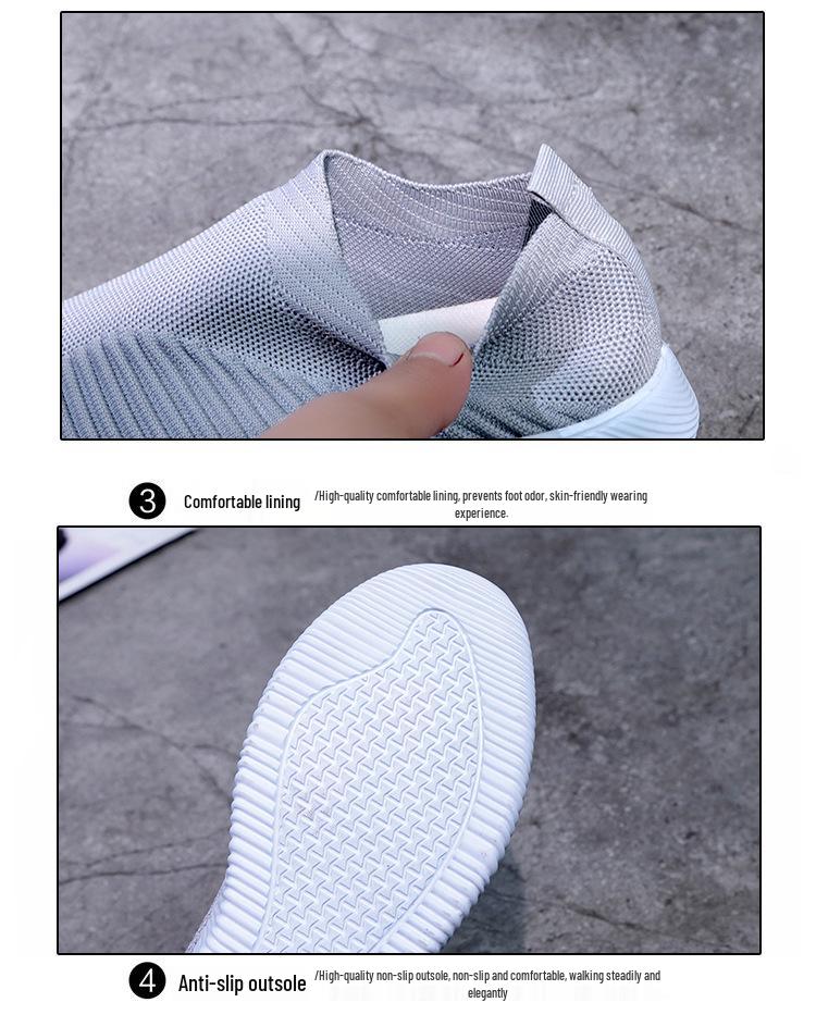 Женские повседневные кроссовки Flyknit больших размеров - Дышащие низкие кроссовки-носки