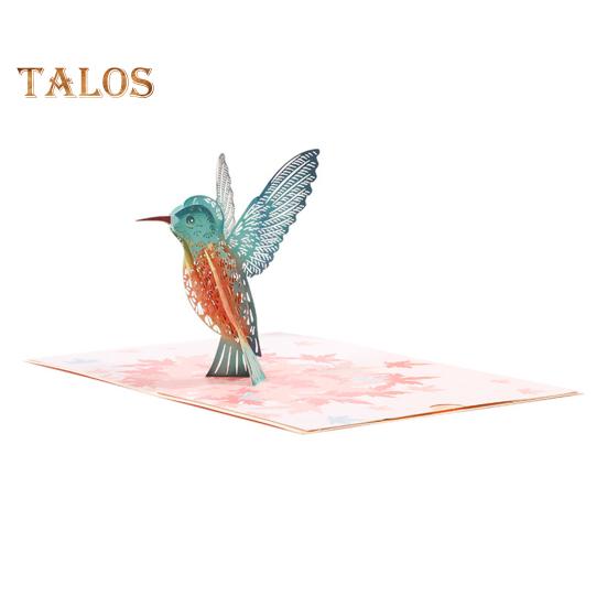 Открытка на день рождения с колибри, сделанная своими руками, объемная открытка с птицей и цветком, 3D-открытка на День матери, годовщина, День святого Валентина, поздравительная открытка для женщин