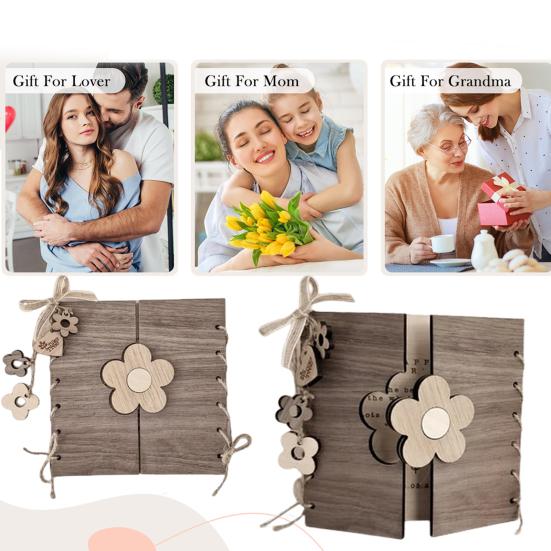 Поздравительная открытка ко Дню матери Незабудка Деревянная поздравительная открытка ручной работы День матери в деревенском стиле