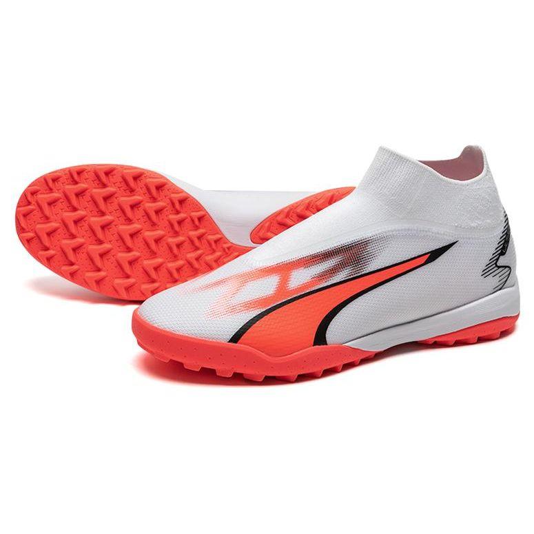 Puma Ultra Match + LL TF (Rubber Studs) Hard Ground Artificial Turf Soccer Shoes Men Soccer Shoes White Red Black 107513-01