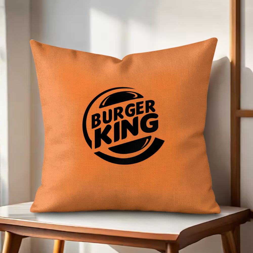Brand HHun Burger King Cushion Cover Natural Linen Organic Fabric DoubleSided Printing Couch Pillow Covers Home Decor